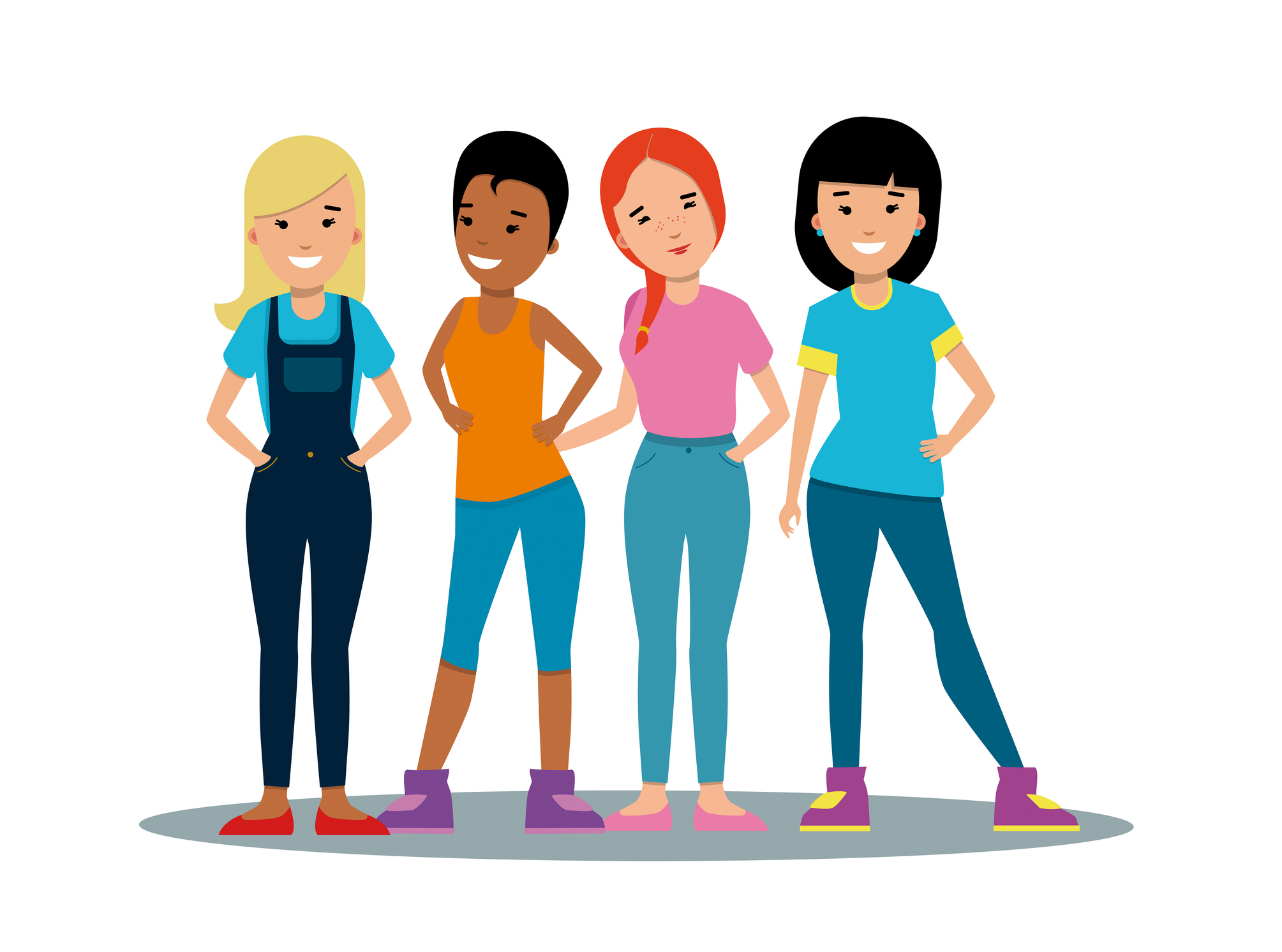 Portrait of smiling multiethnic girls